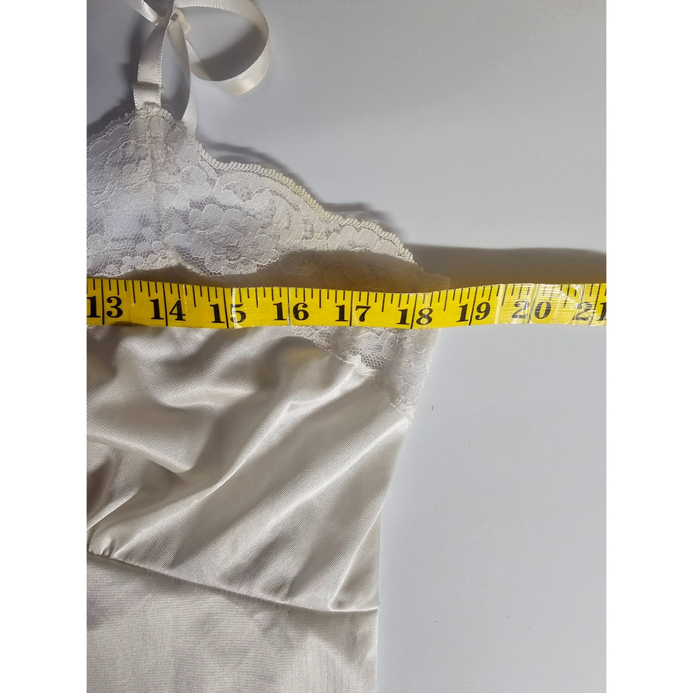 Vtg Sliperfection Womens Babydoll Midi Slip Dress Size M 38 Satin Lace - Picture 7 of 9